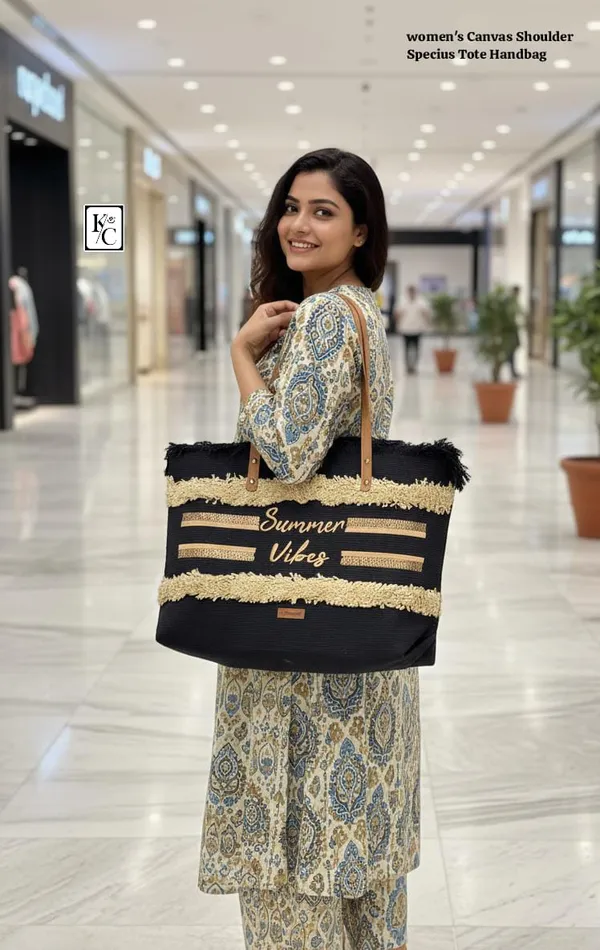 Black_"Summer_Vibes"_Woven_Straw_Tote_Bag_with_Fringe_&_Leather_Handles