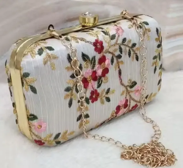 White_Fabric_Printed_Zipped_Sling_Bag_For_Women