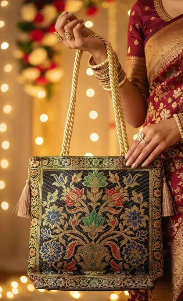 Multicolor_Silk_Zipper_Shoulder_Bag_For_Women