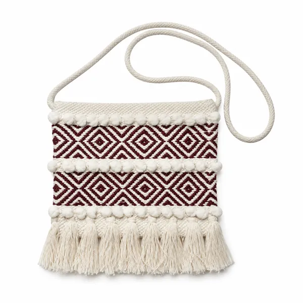 Maroon_&_White_Fabric_Zipper_Sling_Bag_For_Women