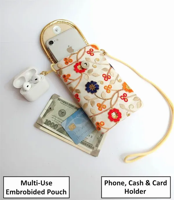 Multicolor_Cotton_Zip,Buckle_Mobile_Pouch_For_Girls