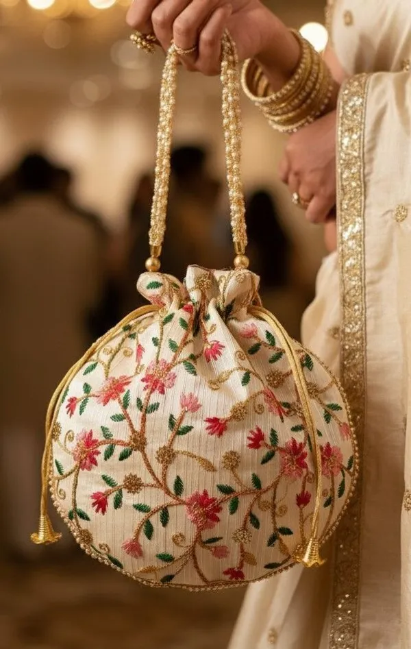 Golden_Silk_Draw_String_Potli_For_Women