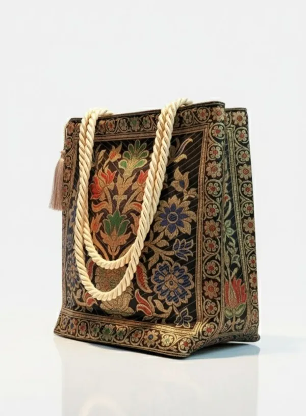 Multicolor_Silk_Zipper_Shoulder_Bag_For_Women