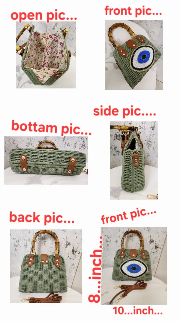 Woven_Green_Straw_Top_Handle_Bag_with_Beaded_Evil_Eye_&_Bamboo_Handles