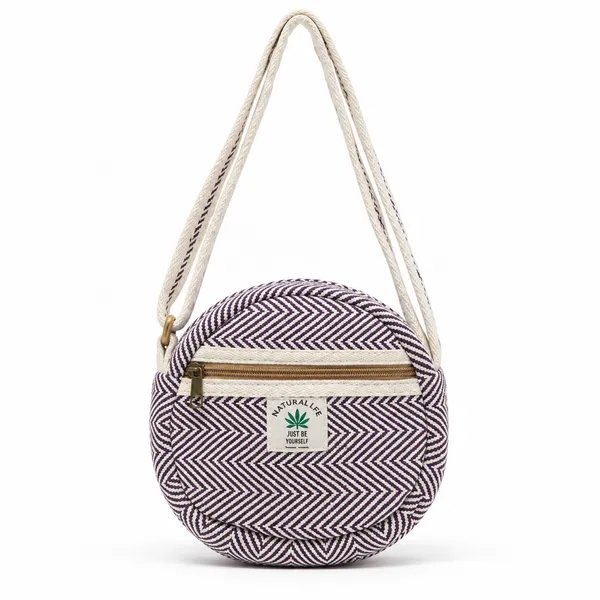 White_&_Brown_Cotton_Zipper_Sling_Bag_For_Girls