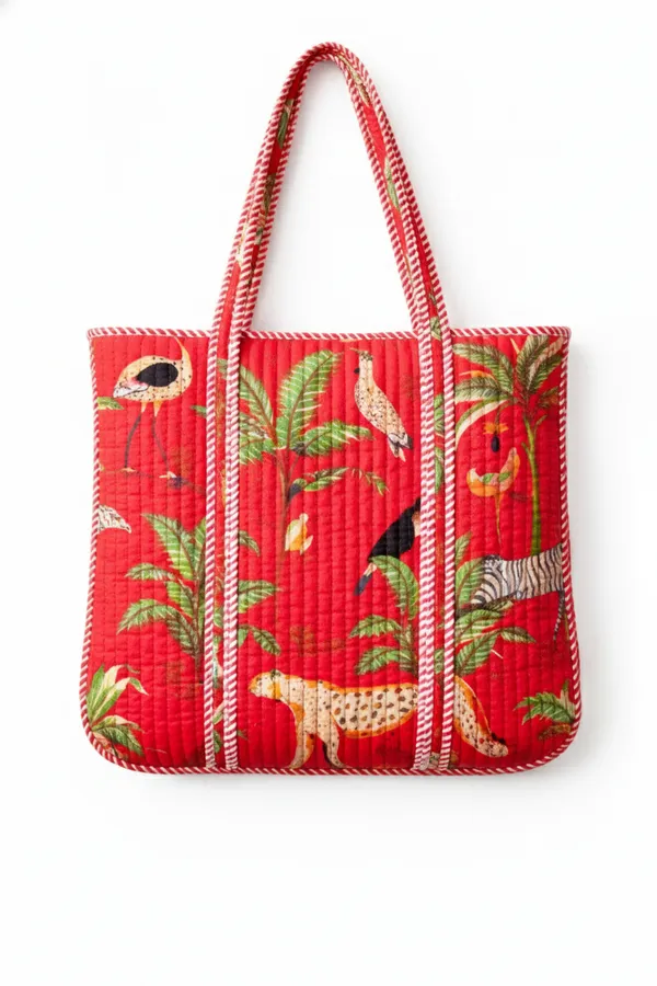 Red_Jungle_Quilted_Cotton_Printed_Shoulder_Bag_For_Women