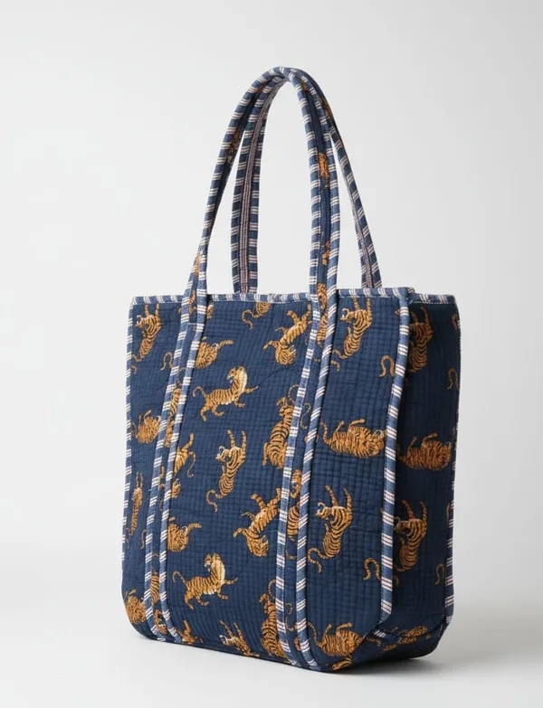 Navy_Blue_Quilted_Cotton_Printed_Shoulder_Bag_For_Women