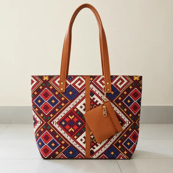 Brown_Silk_Zipper_Shoulder_Bag_For_Women