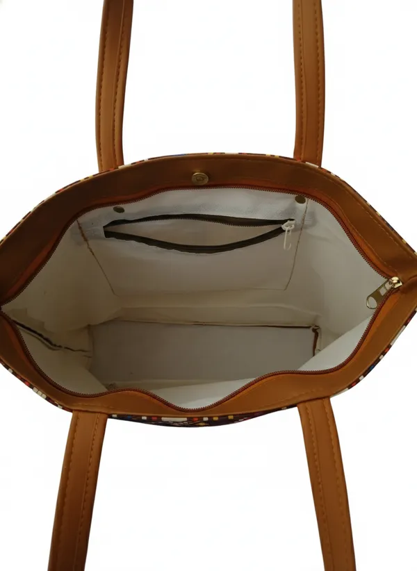 Brown_Silk_Zipper_Shoulder_Bag_For_Women