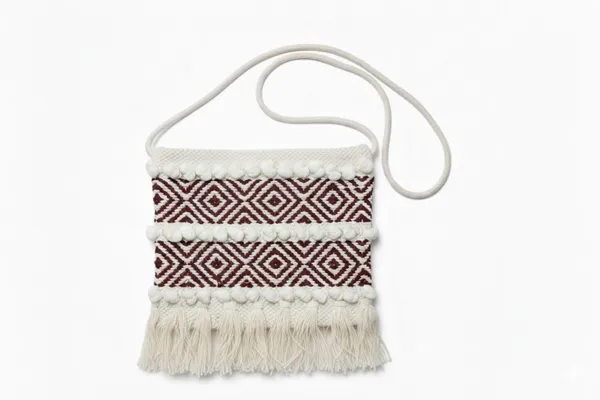 Maroon_&_White_Fabric_Zipper_Sling_Bag_For_Women