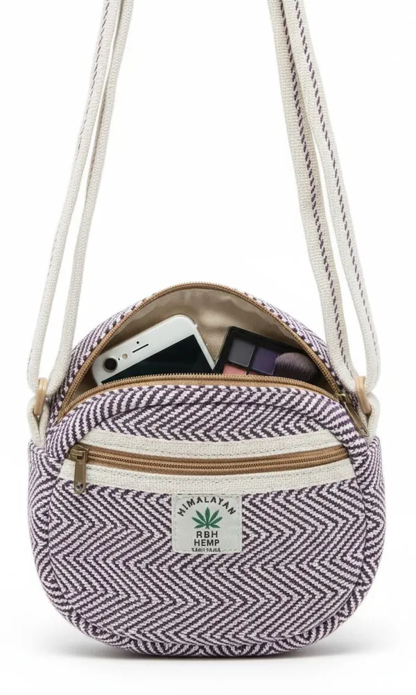 White_&_Brown_Cotton_Zipper_Sling_Bag_For_Girls
