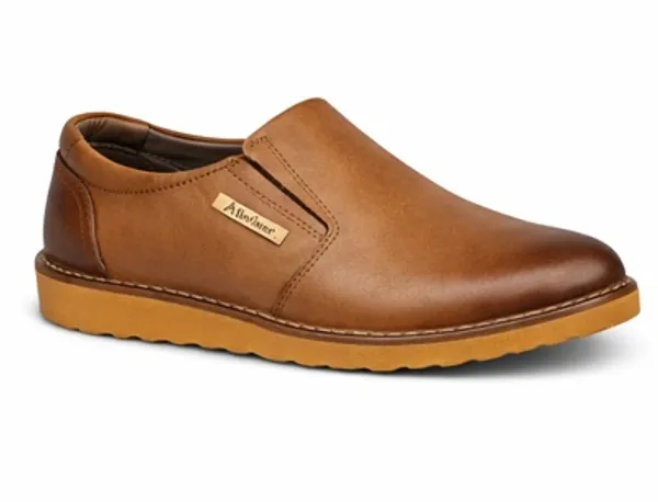 ALLEVIATER_MEN'S_TAN_SLIP-ON_CASUAL_SHOES/GENUINE_LEATHER/COMFORTABLE_AND_LIGHT_WEIGHT
