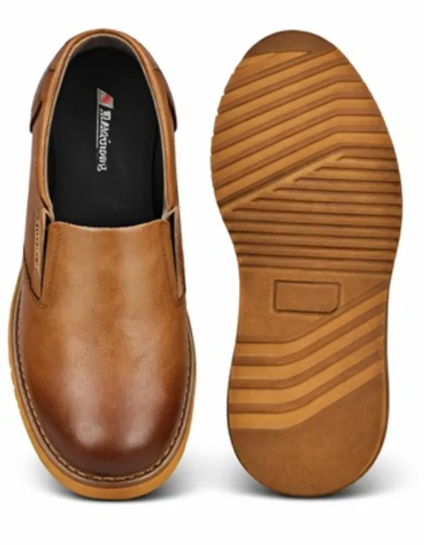 ALLEVIATER_MEN'S_TAN_SLIP-ON_CASUAL_SHOES/GENUINE_LEATHER/COMFORTABLE_AND_LIGHT_WEIGHT