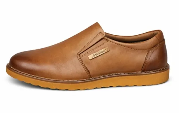 ALLEVIATER_MEN'S_TAN_SLIP-ON_CASUAL_SHOES/GENUINE_LEATHER/COMFORTABLE_AND_LIGHT_WEIGHT