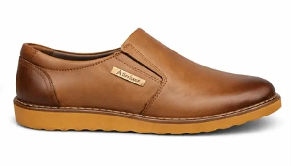 ALLEVIATER_MEN'S_TAN_SLIP-ON_CASUAL_SHOES/GENUINE_LEATHER/COMFORTABLE_AND_LIGHT_WEIGHT