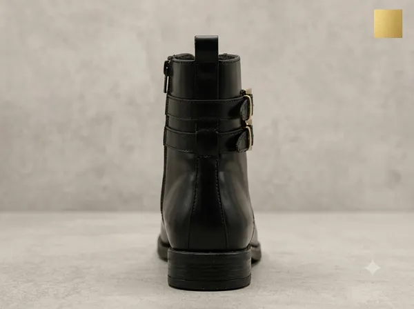 Women's_BLACK_DOUBLE_BUCKLE_WITH_GOLDEN_COLOR_WOMEN'S_SIDE_ZIP_Heeled_Ankle_Boots