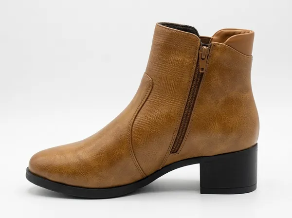 Women's_Camle_color_WOMEN'S_SIDE_ZIP_Heeled_Ankle_Boots