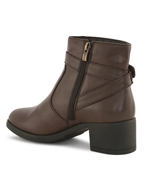 Brown_Genuine_Leather_Buckled_Ankle_Length_Boots_For_Women