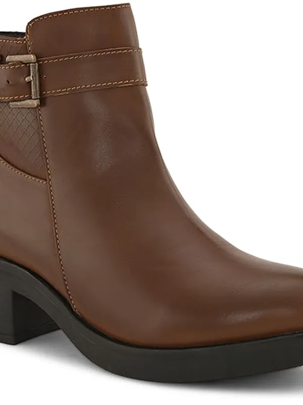 Brown_Synthetic_Leather_Ankle_Boots_For_Women_