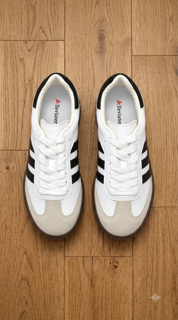 Alleviater_Unisex_White_&_Black_Retro_Sneakers_with_Beige_Suede_Accents_&_Brown_Gum_Sole