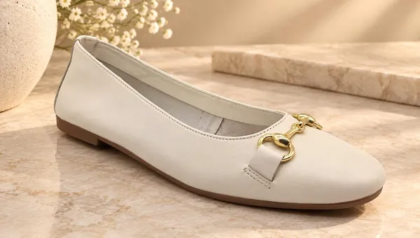 Alleviater_Women’s_Cream_Ballet_Flats_with_Golden_Horsebit_Buckle_–_Elegant_Slip-On_Flats_for_Women