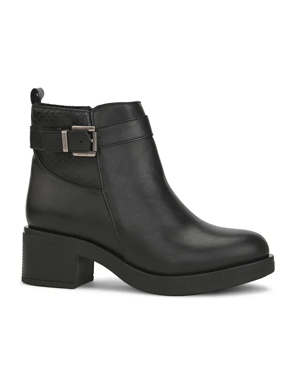 Black_Synthetic_Leather_Ankle_Boots_For_Women