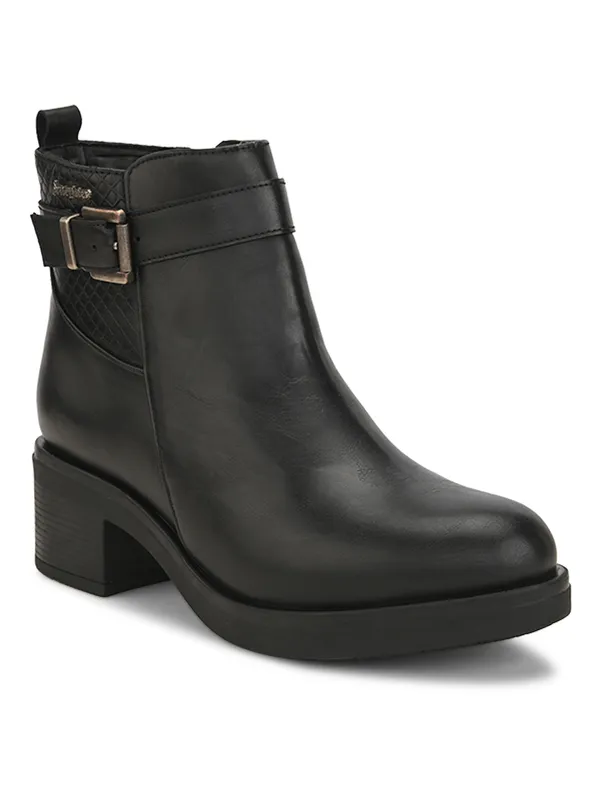 Black_Synthetic_Leather_Ankle_Boots_For_Women