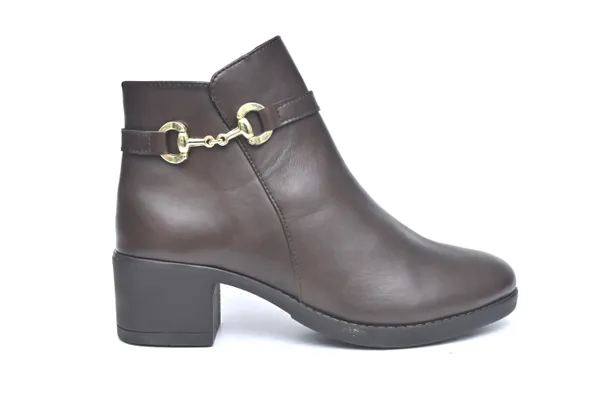 Brown__Genuine_Leather__Ankle_Length_Boots_For_Women