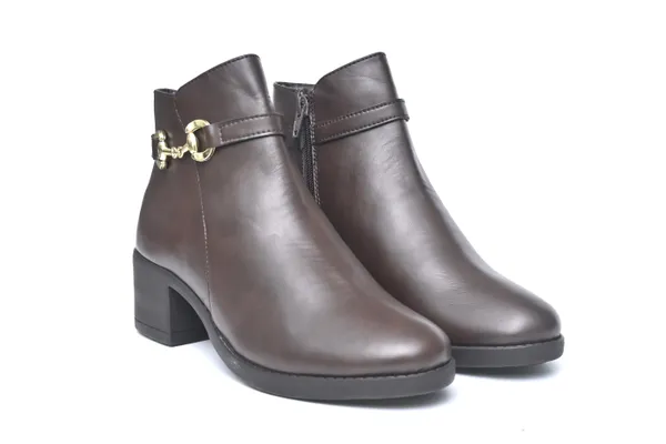 Brown__Genuine_Leather__Ankle_Length_Boots_For_Women