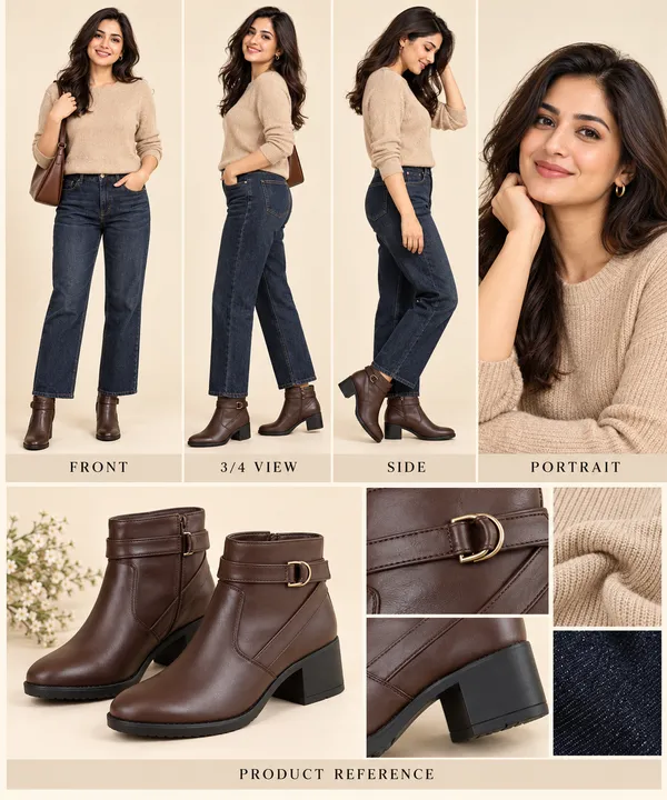 Alleviater_Women’s_Brown_Buckle_Strap_Block_Heel_Ankle_Boots