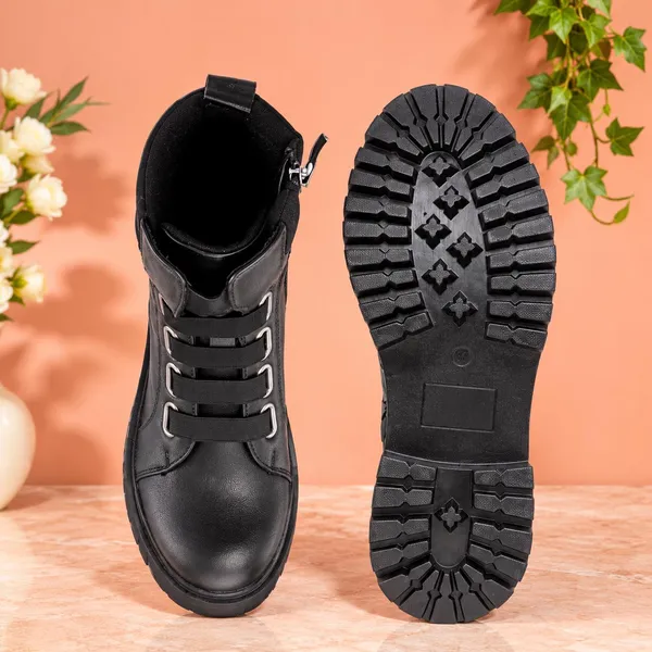 Black_Synthetic_Leather_Heeled_Ankle_Length_Regular_Boots_For_Women