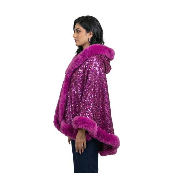 Dazzling_Magenta_Sequin_&_Faux_Fur_Party_Cape_|_Glamorous_Evening_Wrap_|_Statement_Winter_Layer