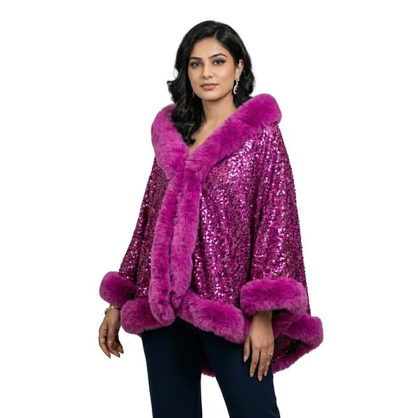 Dazzling_Magenta_Sequin_&_Faux_Fur_Party_Cape_|_Glamorous_Evening_Wrap_|_Statement_Winter_Layer