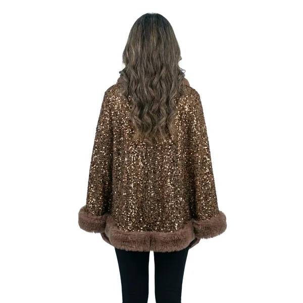 Glamorous_Bronze_Sequin_&_Brown_Faux_Fur_Cape_|_Festive_Party_Poncho_for_Women
