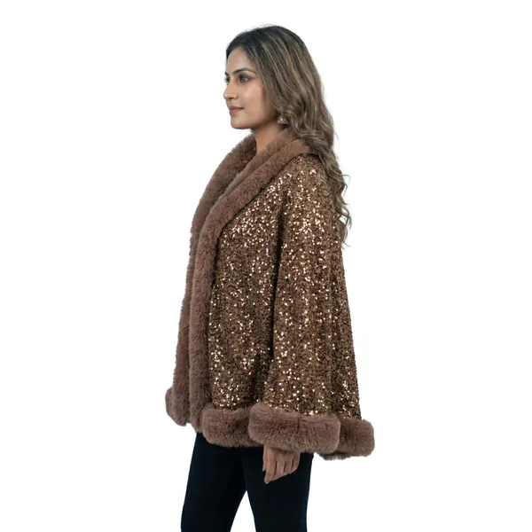 Glamorous_Bronze_Sequin_&_Brown_Faux_Fur_Cape_|_Festive_Party_Poncho_for_Women