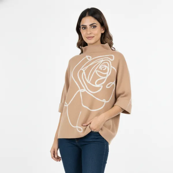 Beige_Korean_Knitting_Premium_&_Elegant_Top_For_Women