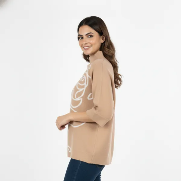 Beige_Korean_Knitting_Premium_&_Elegant_Top_For_Women