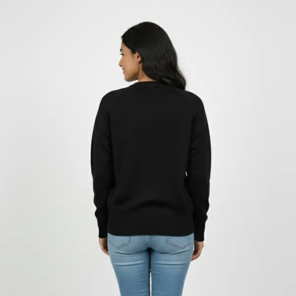 Black_Korean_Knitting_Premium_&_Elegant_Cardigan_For_Women