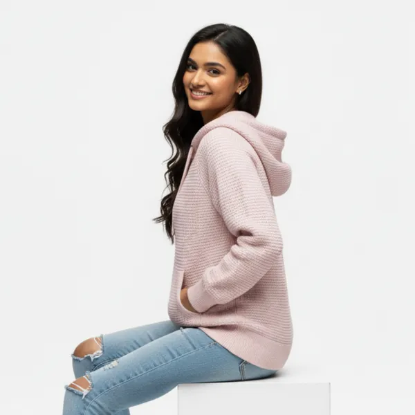 Baby_Pink_Korean_Knitting_Premium_&_Elegant_Hoodie_For_Women
