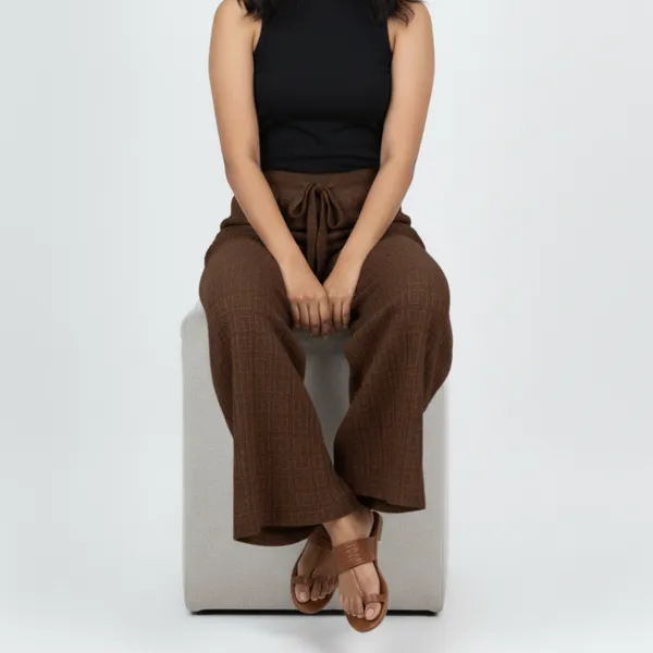 Chocolate_Brown_Korean_Knitting_Premium_&_Elegant_Trousers_For_Women