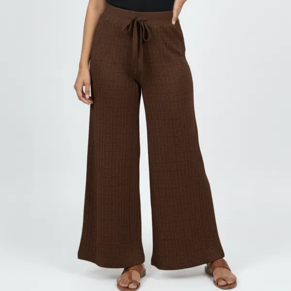 Chocolate_Brown_Korean_Knitting_Premium_&_Elegant_Trousers_For_Women