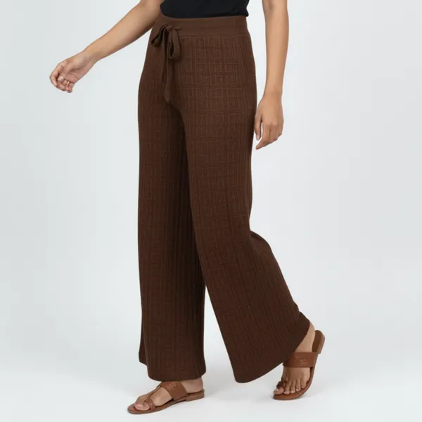 Chocolate_Brown_Korean_Knitting_Premium_&_Elegant_Trousers_For_Women