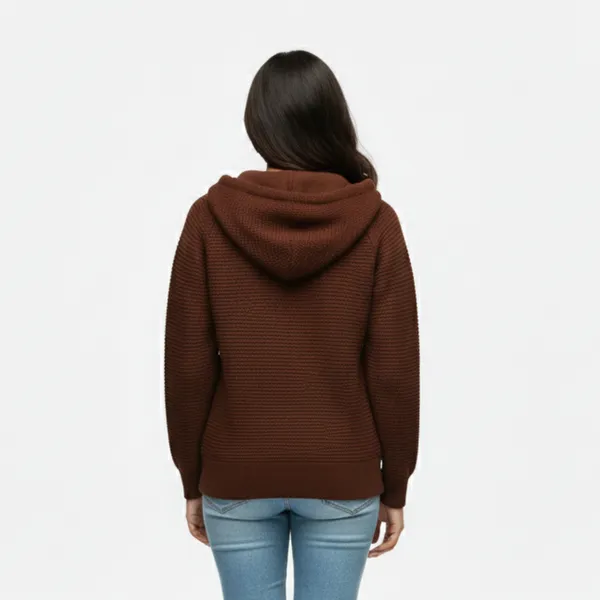 Chocolate_Brown_Korean_Knitting_Premium_&_Elegant_Hoodie_For_Women