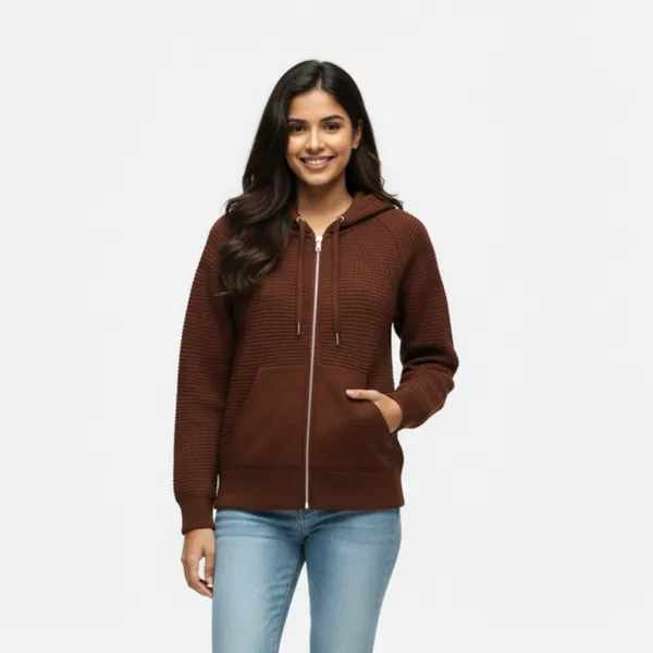Chocolate_Brown_Korean_Knitting_Premium_&_Elegant_Hoodie_For_Women
