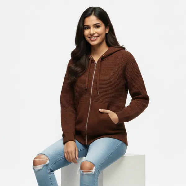 Chocolate_Brown_Korean_Knitting_Premium_&_Elegant_Hoodie_For_Women