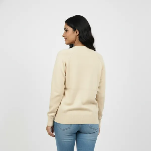 Cream_Korean_Knitting_Premium_&_Elegant_Cardigan_For_Women