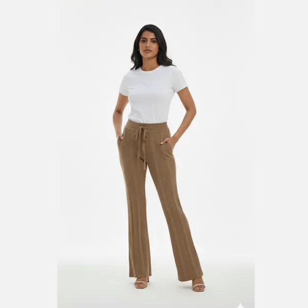 Dark_Beige_Korean_Knitting_Premium_&_Elegant_Trousers_For_Women