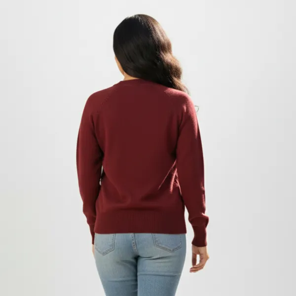 Maroon_Korean_Knitting_Premium_&_Elegant_Cardigan_For_Women