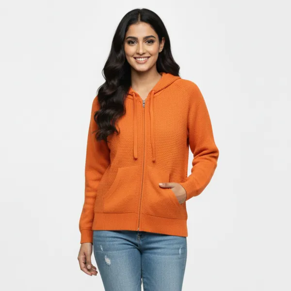 Orange_Korean_Knitting_Premium_&_Elegant_Hoodie_For_Women
