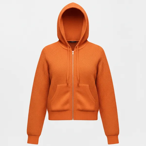Orange_Korean_Knitting_Premium_&_Elegant_Hoodie_For_Women